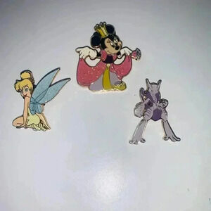 Lot of 3 official  Disney  collectible pins, Minnie Mouse Tinker Bell, pokemon
